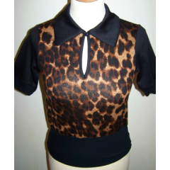 TOP TARANTULA "Peter Pan Collar Tee" - Leopard