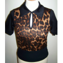 TOP TARANTULA "Peter Pan Collar Tee" - Leopard