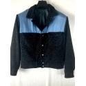 ELVIS Jacket Black & Blue Fleck (Wool) & Blue (Rayon)
