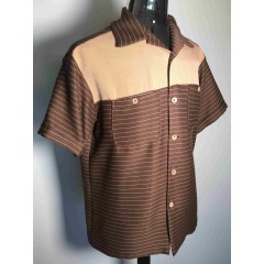 SWANKYS 2-Tone Brown Stripe Shirt