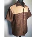 SWANKYS 2-Tone Brown Stripe Shirt