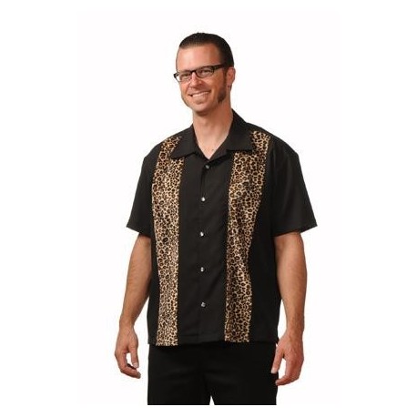 CHEMISE LEO PANEL BLACK