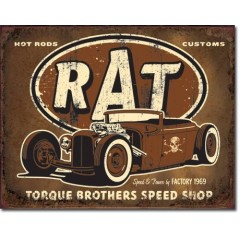 PLAQUE US TIN SIGN - TORQUE RAT ROD