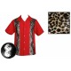 CHEMISE PANEL LEOPARD ROUGE