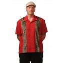 CHEMISE PANEL LEOPARD ROUGE