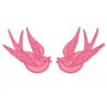 PATCH HIRONDELLES ROSE x2