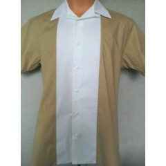 CHEMISE - 50's Panel Shirt "Tan & White"