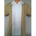 CHEMISE - 50's Panel Shirt "Tan & White"
