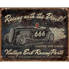 PLAQUE US TIN SIGN - VINTAGE EVIL RACING