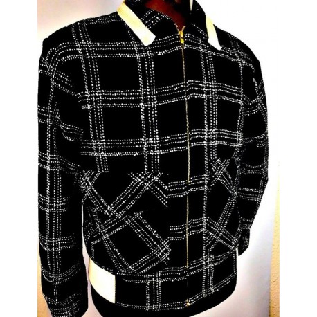 SWANKYS ZIPPER Black Plaid Atomic Fleck RITCHIE JACKET