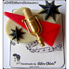 BROCHE BOOMERANG 50'S "ATOMIC MIC"