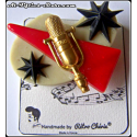 BROCHE BOOMERANG 50'S "ATOMIC MIC"