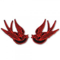 PATCH HIRONDELLES ROUGE/NOIRES x2